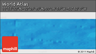 Physical Panoramic Map of the Area around 12° 11' 54" N, 55° 10' 29" W