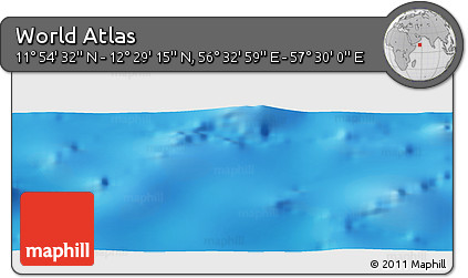 Physical Panoramic Map of the Area around 12° 11' 54" N, 57° 1' 29" E