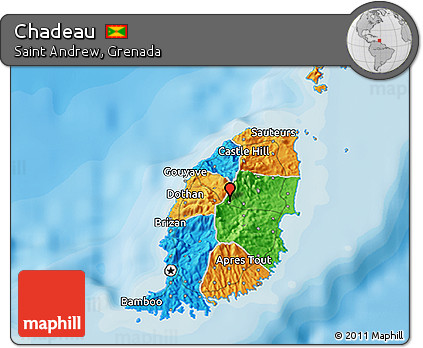 Political 3D Map of Chadeau