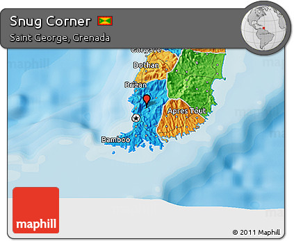 Political 3D Map of Snug Corner