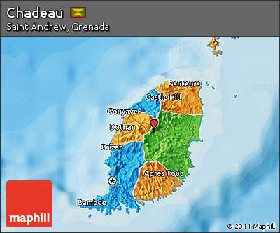 Political 3D Map of Chadeau