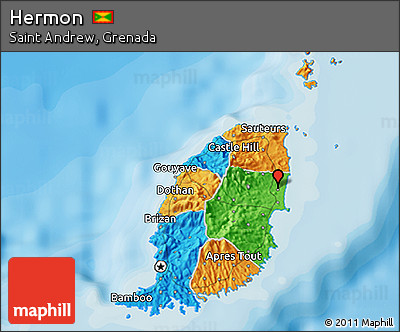 Political 3D Map of Hermon