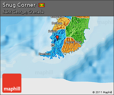 Political 3D Map of Snug Corner