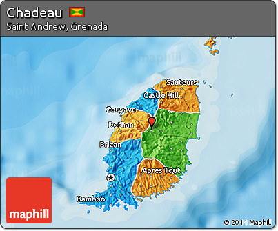 Political 3D Map of Chadeau