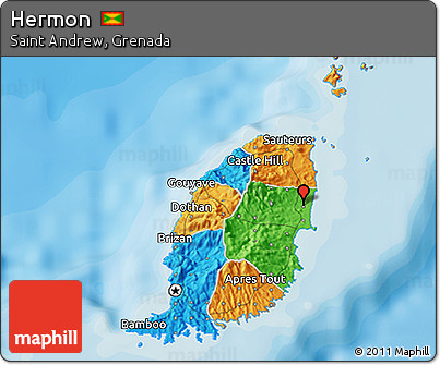 Political 3D Map of Hermon