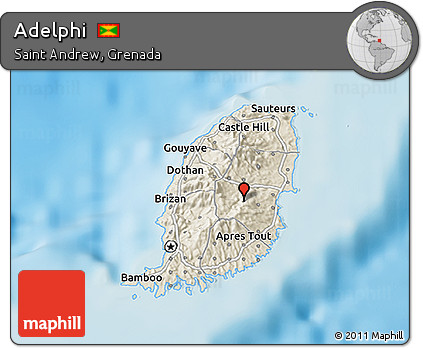 Shaded Relief 3D Map of Adelphi