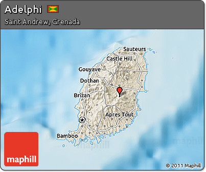 Shaded Relief 3D Map of Adelphi
