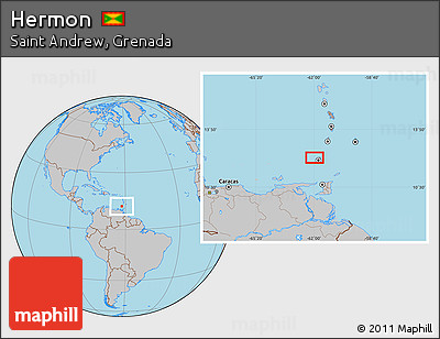 Gray Location Map of Hermon