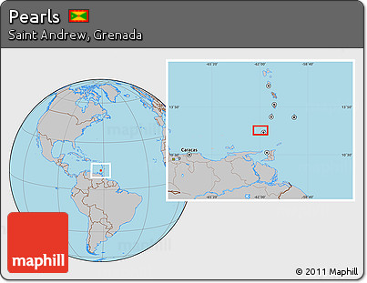 Gray Location Map of Pearls