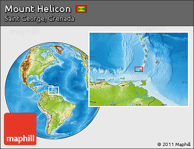 Physical Location Map of Mount Helicon