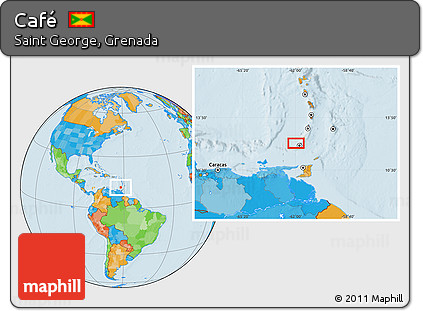 Political Location Map of Café