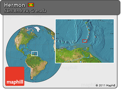Satellite Location Map of Hermon