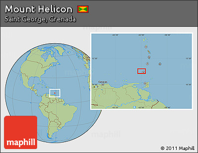 Savanna Style Location Map of Mount Helicon