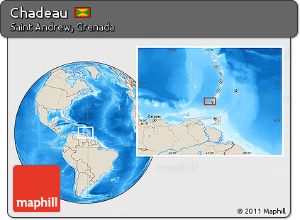 Shaded Relief Location Map of Chadeau