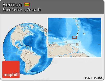 Shaded Relief Location Map of Hermon