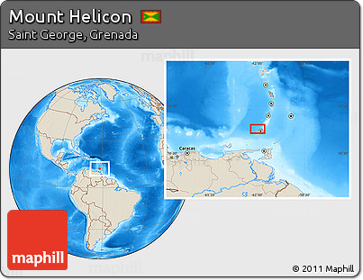 Shaded Relief Location Map of Mount Helicon