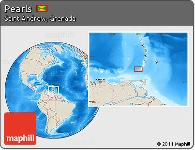 Shaded Relief Location Map of Pearls
