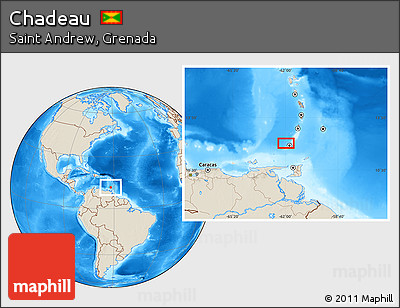 Shaded Relief Location Map of Chadeau