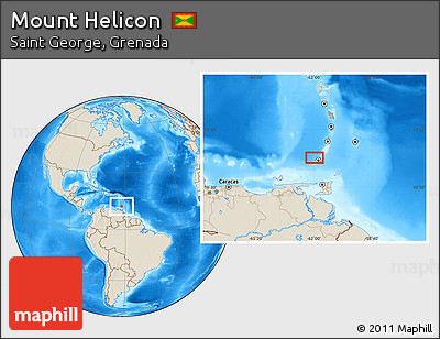 Shaded Relief Location Map of Mount Helicon