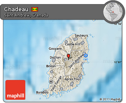 Shaded Relief Map of Chadeau
