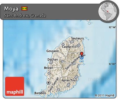 Shaded Relief Map of Moya