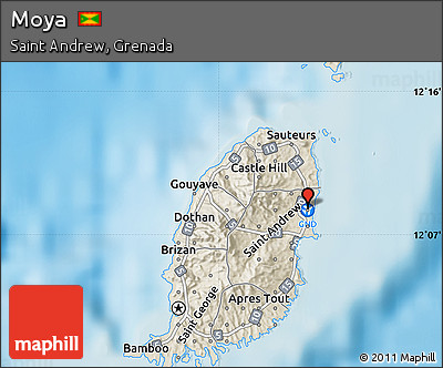 Shaded Relief Map of Moya