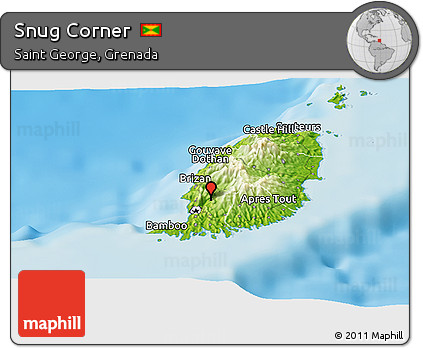 Physical Panoramic Map of Snug Corner