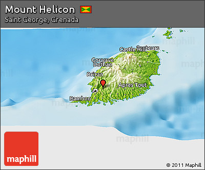 Physical Panoramic Map of Mount Helicon