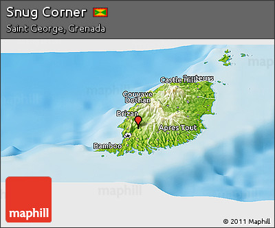 Physical Panoramic Map of Snug Corner