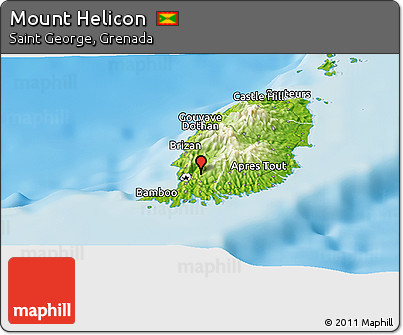 Physical Panoramic Map of Mount Helicon