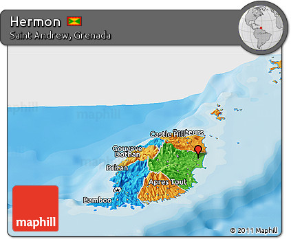 Political Panoramic Map of Hermon
