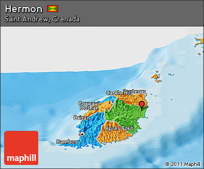 Political Panoramic Map of Hermon