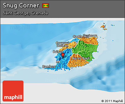 Political Panoramic Map of Snug Corner