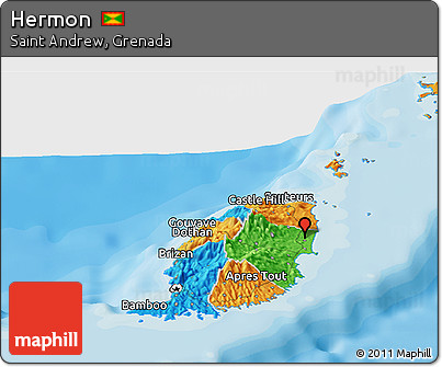 Political Panoramic Map of Hermon
