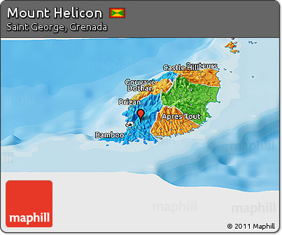 Political Panoramic Map of Mount Helicon