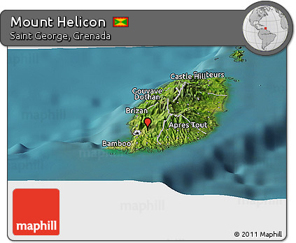 Satellite Panoramic Map of Mount Helicon