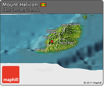 Satellite Panoramic Map of Mount Helicon