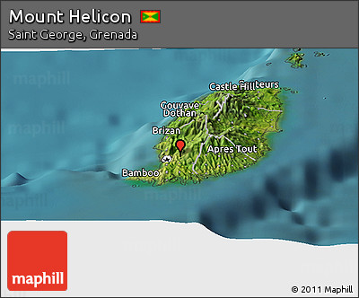 Satellite Panoramic Map of Mount Helicon