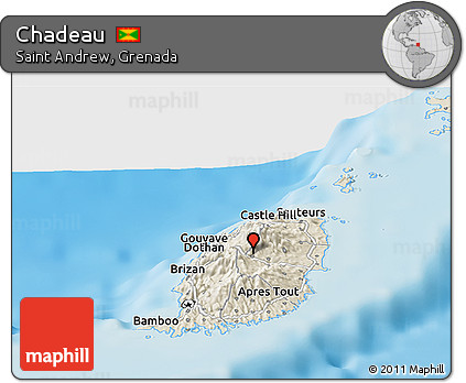Shaded Relief Panoramic Map of Chadeau