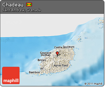 Shaded Relief Panoramic Map of Chadeau