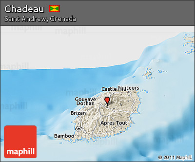 Shaded Relief Panoramic Map of Chadeau