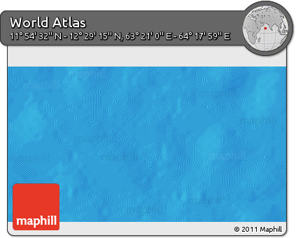 Physical 3D Map of the Area around 12° 11' 54" N, 63° 49' 30" E