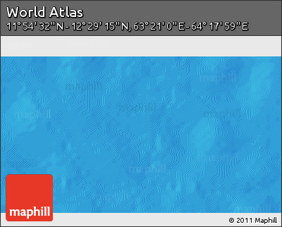 Physical 3D Map of the Area around 12° 11' 54" N, 63° 49' 30" E