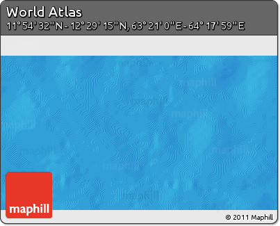 Physical 3D Map of the Area around 12° 11' 54" N, 63° 49' 30" E