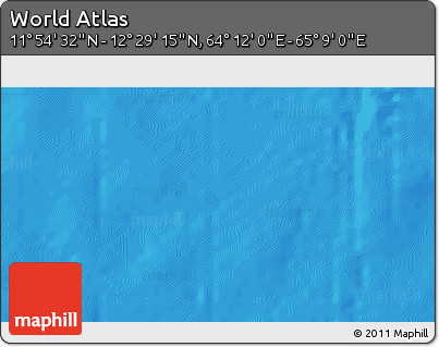 Physical 3D Map of the Area around 12° 11' 54" N, 64° 40' 30" E