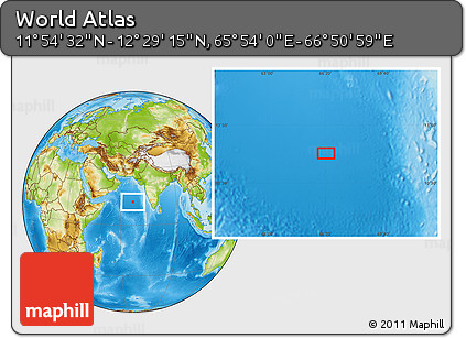 Physical Location Map of the Area around 12° 11' 54" N, 66° 22' 30" E