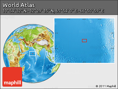 Physical Location Map of the Area around 12° 11' 54" N, 66° 22' 30" E