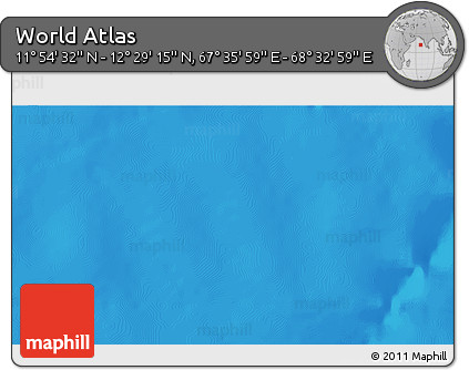 Physical 3D Map of the Area around 12° 11' 54" N, 68° 4' 29" E