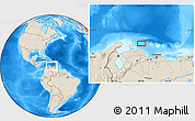 Shaded Relief Location Map of Willemstad