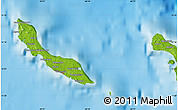 Physical Map of the area around 12° 11' 54" N, 68° 46' 30" W